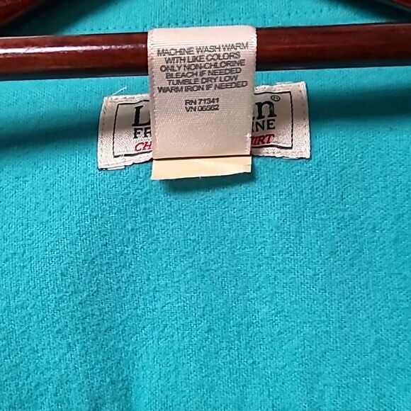 L.L.Bean Aqua Blue long sleeve button up chamois shirt M Tall - Picture 4 of 7